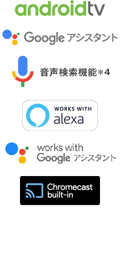 androidtv Google アシスタント 音声検索機能 alexa